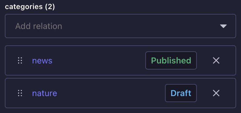 Multiple choices relational fields